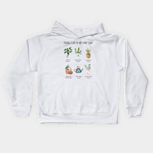 funny gardening  saying, things i do in my spare time Kids Hoodie